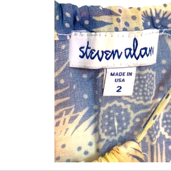 Steven Alan periwinkle & burnt orange print halter dress size 2 - Picture 6 of 6